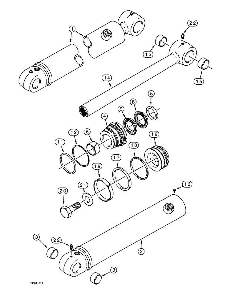 Схема запчастей Case 590SL - (8-160) - BACKHOE DIPPER CYLINDER (08) - HYDRAULICS