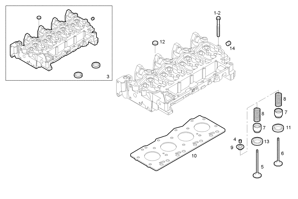 Схема запчастей Case F4GE9454K J604 - (0610.023) - CYLINDER HEAD 