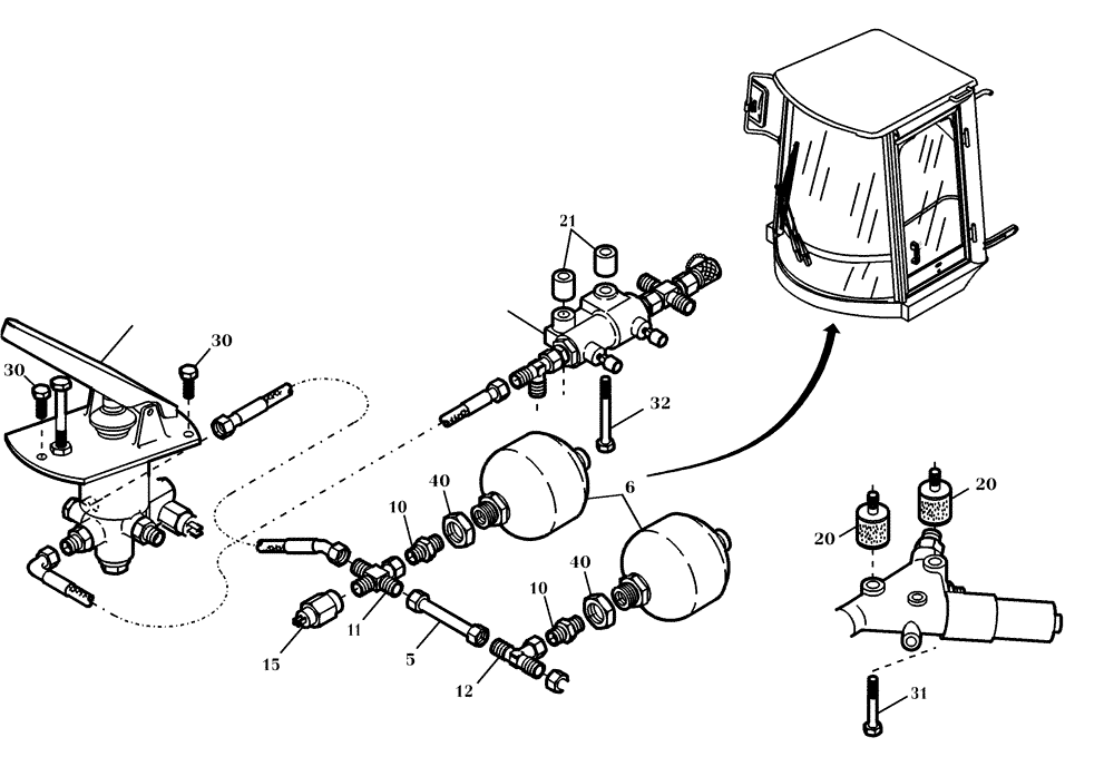 Схема запчастей Case 221D - (20.010[003]) - HYDRAULIC SYSTEM BASIC MACHINE FAST GEAR (OPTION) (S/N 581101-UP) (35) - HYDRAULIC SYSTEMS