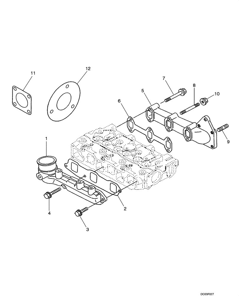 Схема запчастей Case CX14 - (02-10[00]) - MANIFOLD - EXHAUST AND INTAKE (02) - ENGINE