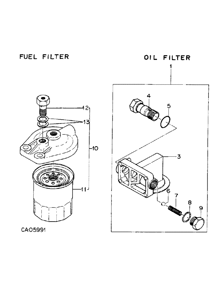 Схема запчастей Case 4140 - (12-29) - OIL AND FUEL FILTERS, ISUZU ENGINE (04) - Drive Train