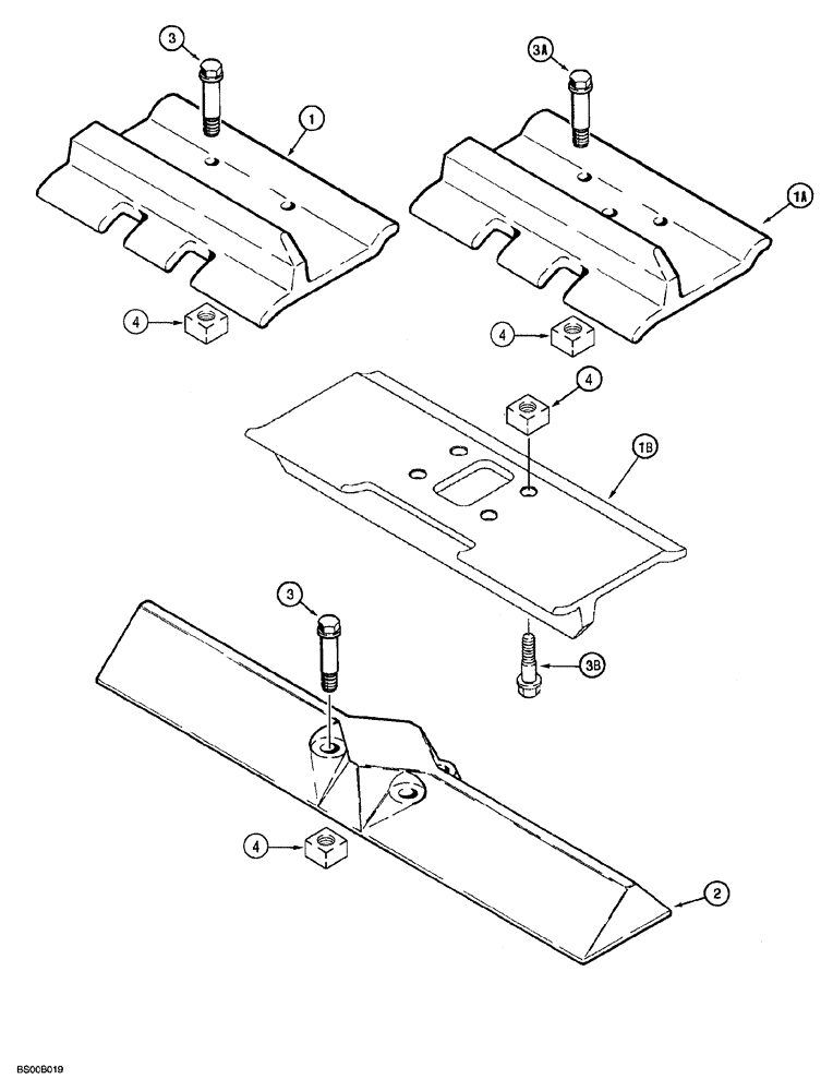 Схема запчастей Case 850G - (5-14) - TRACK SHOES, TRACK SHOES WITH 9/16 INCH HARDWARE SINGLE GROUSER - CLOSED (04) - UNDERCARRIAGE