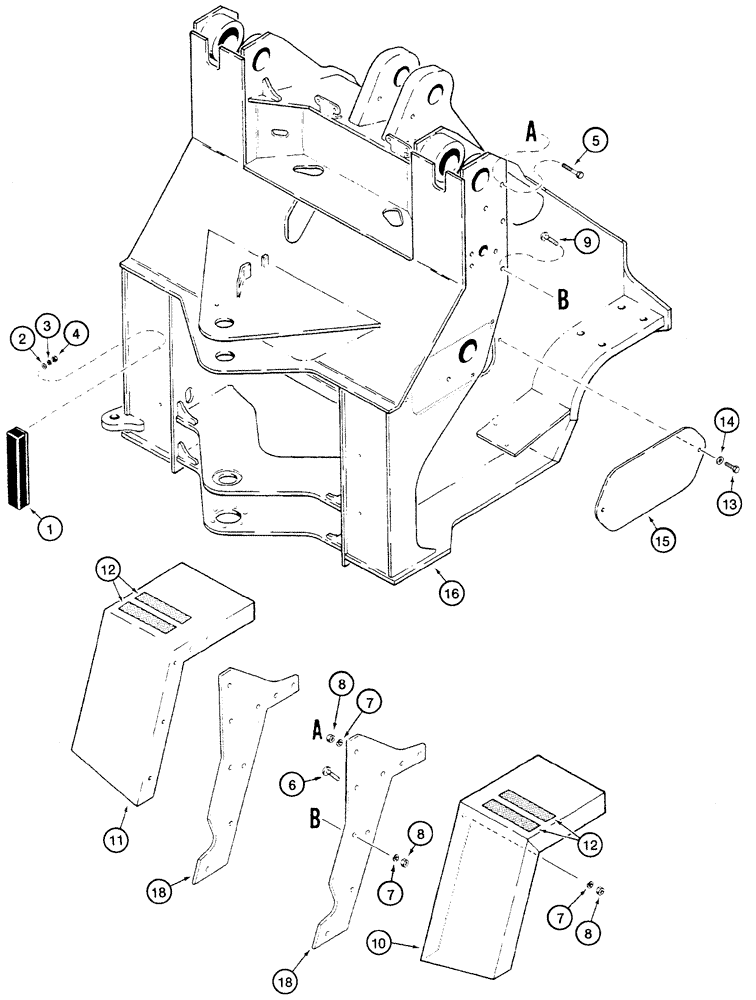 Схема запчастей Case 721C - (09-27) - FRAME, FRONT - FENDERS (09) - CHASSIS