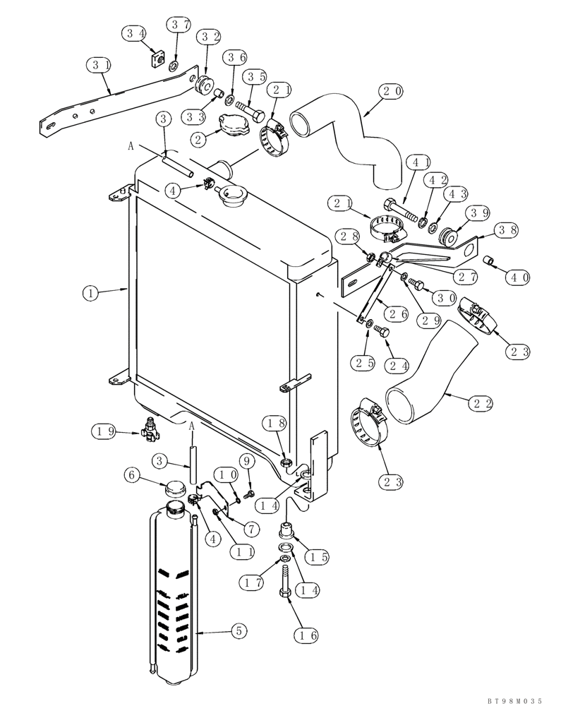 Схема запчастей Case 90XT - (02-01) - RADIATOR - COOLANT RECOVERY SYSTEM (02) - ENGINE