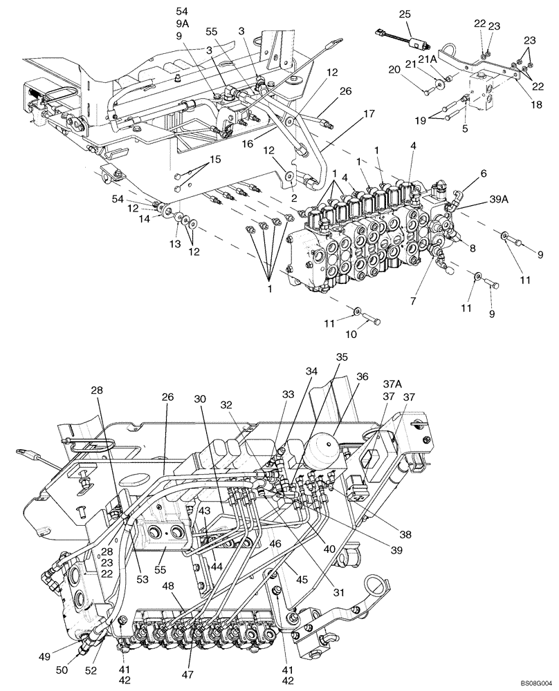 Схема запчастей Case 590SM - (08-22) - HYDRAULICS - PILOT CONTROLS (VARIABLE VOLUME PUMP MODELS) (590SM+) (08) - HYDRAULICS