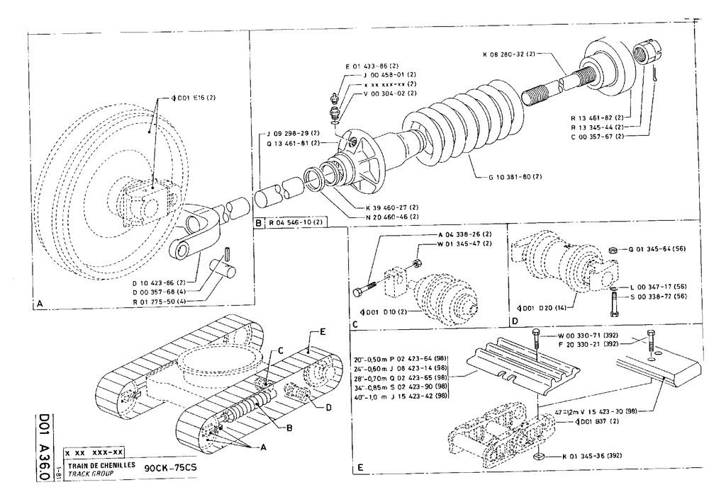 Схема запчастей Case 75C - (D01 A36.0) - TRACK GROUP - 90CK - 75CS (04) - UNDERCARRIAGE