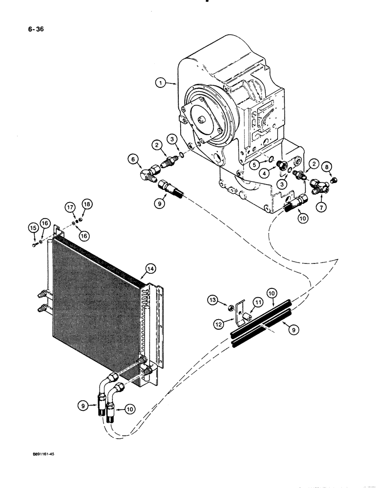 Схема запчастей Case 621 - (6-036) - TRANSMISSION HYDRAULIC CIRCUIT, P.I.N. JAK0020901 THRU JAK0021336 (06) - POWER TRAIN