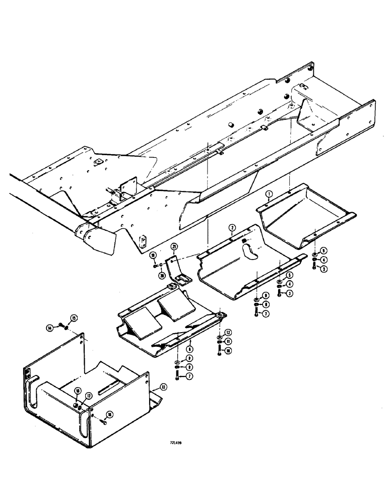 Схема запчастей Case 475 - (114) - GUARDS, TRANSMISSION, CRANKCASE AND LIFT CYLINDERS (90) - PLATFORM, CAB, BODYWORK AND DECALS