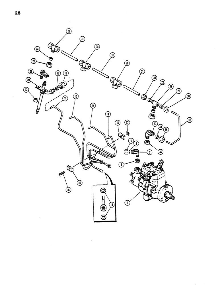 Схема запчастей Case DH5 - (28) - FUEL INJECTION SYSTEM (10) - ENGINE