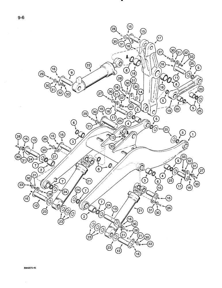 Схема запчастей Case 821 - (9-006) - LOADER LIFT FRAME (09) - CHASSIS/ATTACHMENTS