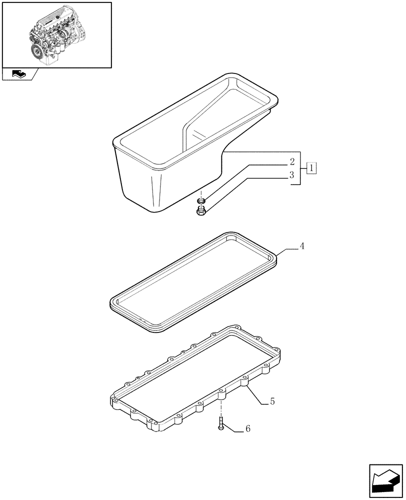 Схема запчастей Case F3AE0684S E908 - (0.04.2) - OIL SUMP & RELATED PARTS (504045968) 