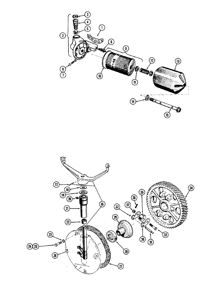 Схема запчастей Case W9A - (032) - OIL FILTER, GASOLINE, GOVERNOR (02) - ENGINE