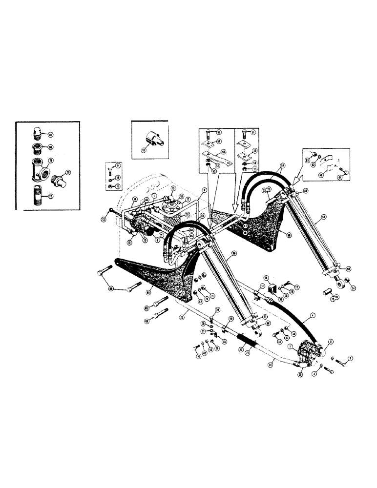 Схема запчастей Case 310 - (146) - BULLDOZER AND MECHANICAL ANGLING DOZER HYDRAULICS (05) - UPPERSTRUCTURE CHASSIS