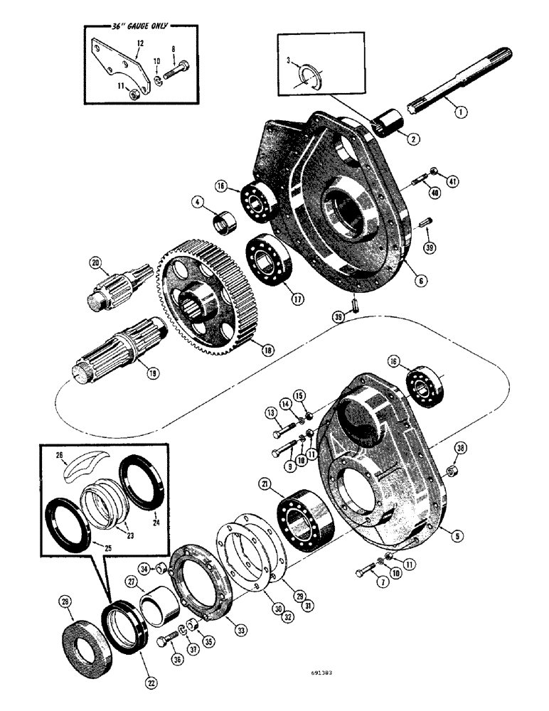 Схема запчастей Case 310G - (108) - FINAL DRIVE AND AXLE SHAFT (03) - TRANSMISSION