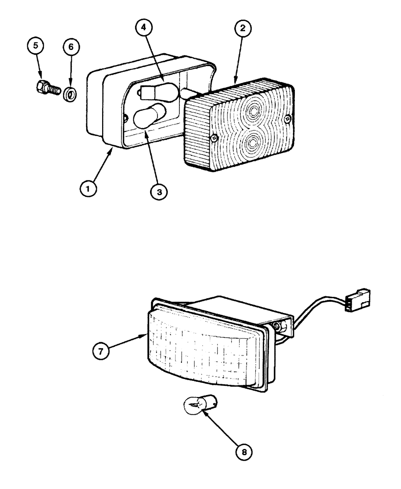 Схема запчастей Case 845 - (04.24[00]) - REAR LAMP COMPONENTS (04) - ELECTRICAL SYSTEMS