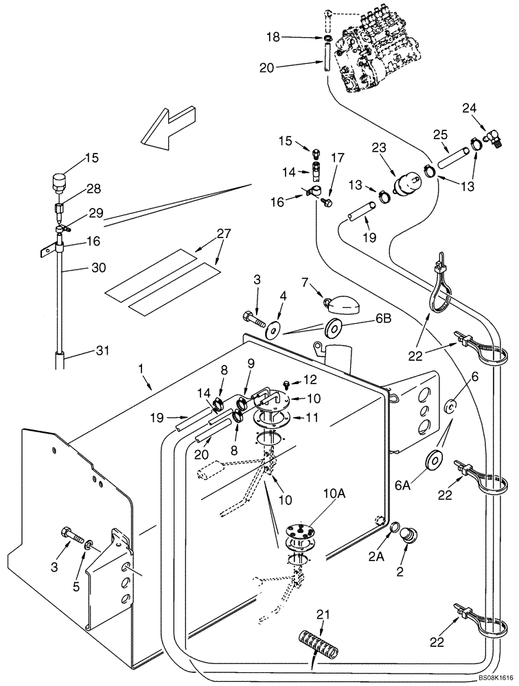 Схема запчастей Case 588G - (03-01) - FUEL TANK AND LINES (03) - FUEL SYSTEM