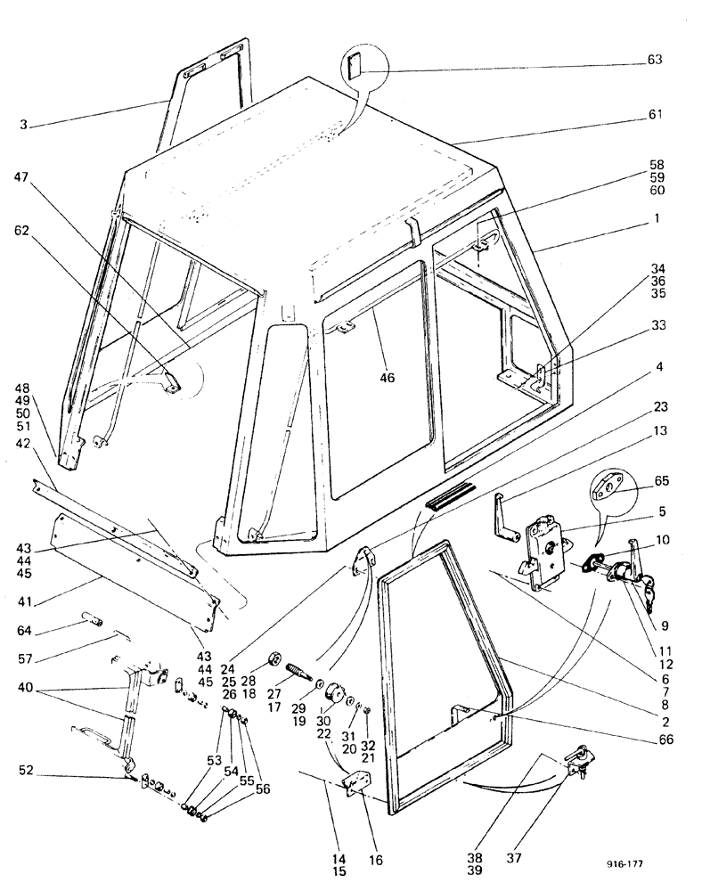 Схема запчастей Case 580F - (304) - CAB DOORS WINDOWS AND PARTS (90) - PLATFORM, CAB, BODYWORK AND DECALS