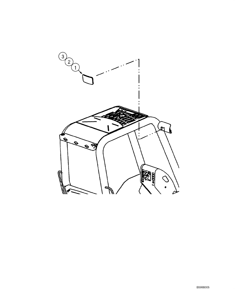 Схема запчастей Case 586G - (09-29) - MIRROR - REAR VIEW (09) - CHASSIS