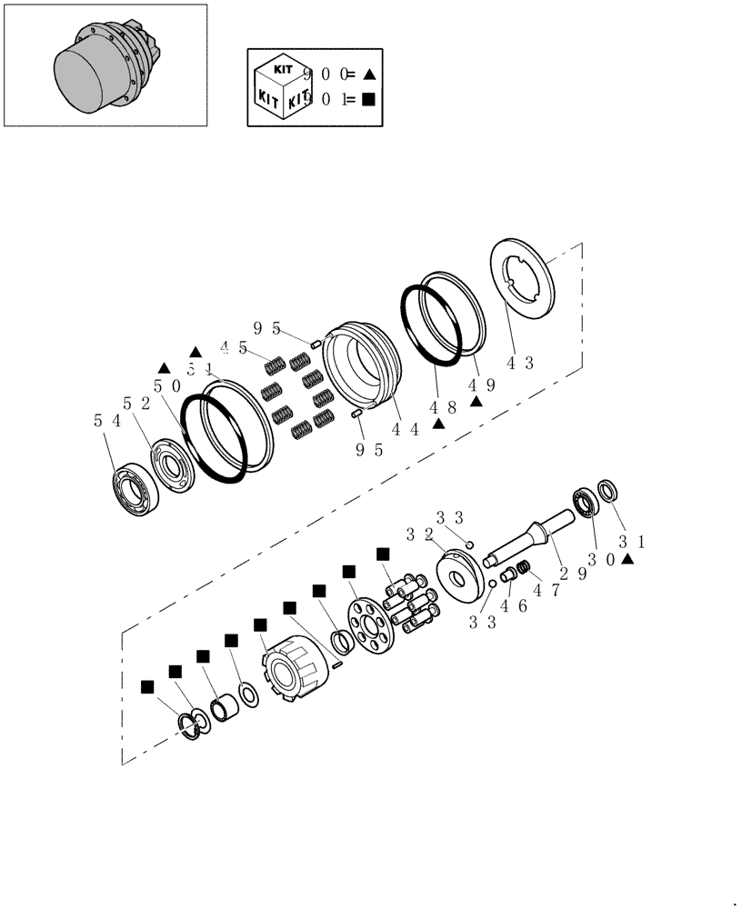 Схема запчастей Case CX27B - (3.010A[02]) - MOTOR PROPEL - COMPONENTS (03) - Section 3