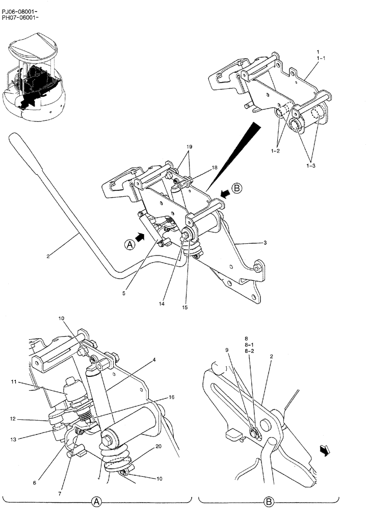 Схема запчастей Case CX50B - (01-034) - CONTROL BOX ASSY (LEFT HAND) (PW03M00093F1) (05) - SUPERSTRUCTURE