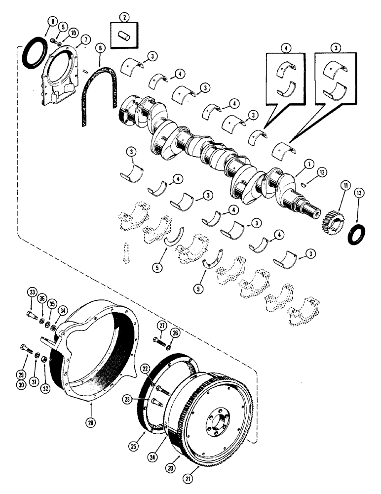 Схема запчастей Case W10 - (017A) - CRANKSHAFT (02) - ENGINE