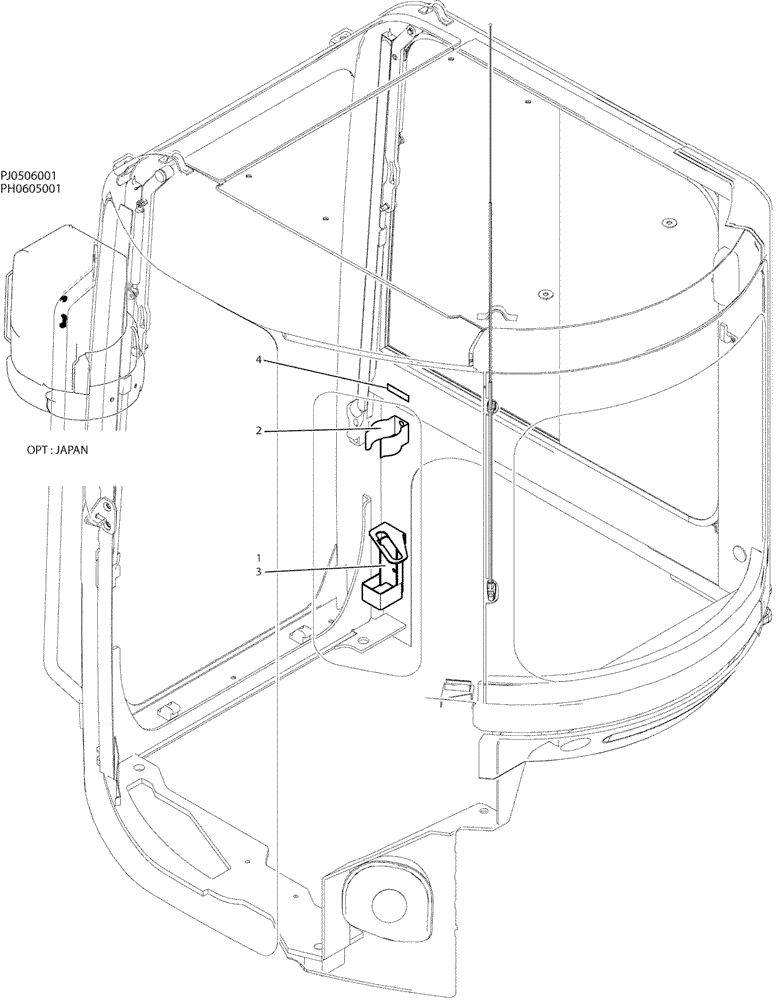 Схема запчастей Case CX50B - (01-060) - HOLDER ASSY (90) - PLATFORM, CAB, BODYWORK AND DECALS