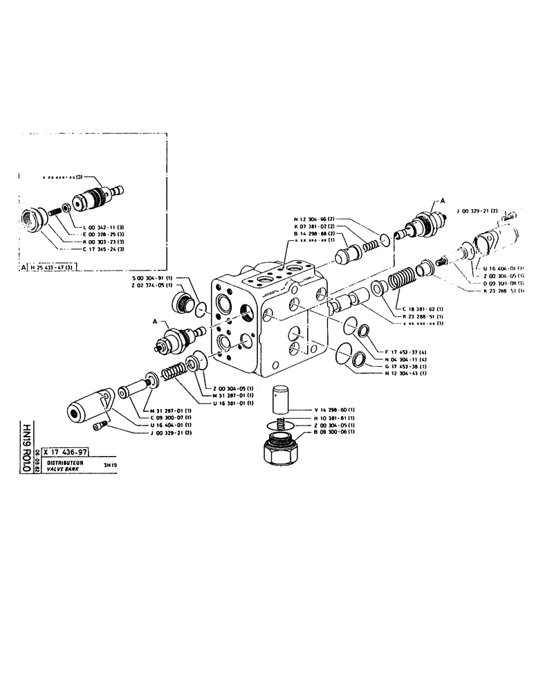 Схема запчастей Case 160CL - (210) - VALVE BANK (07) - HYDRAULIC SYSTEM