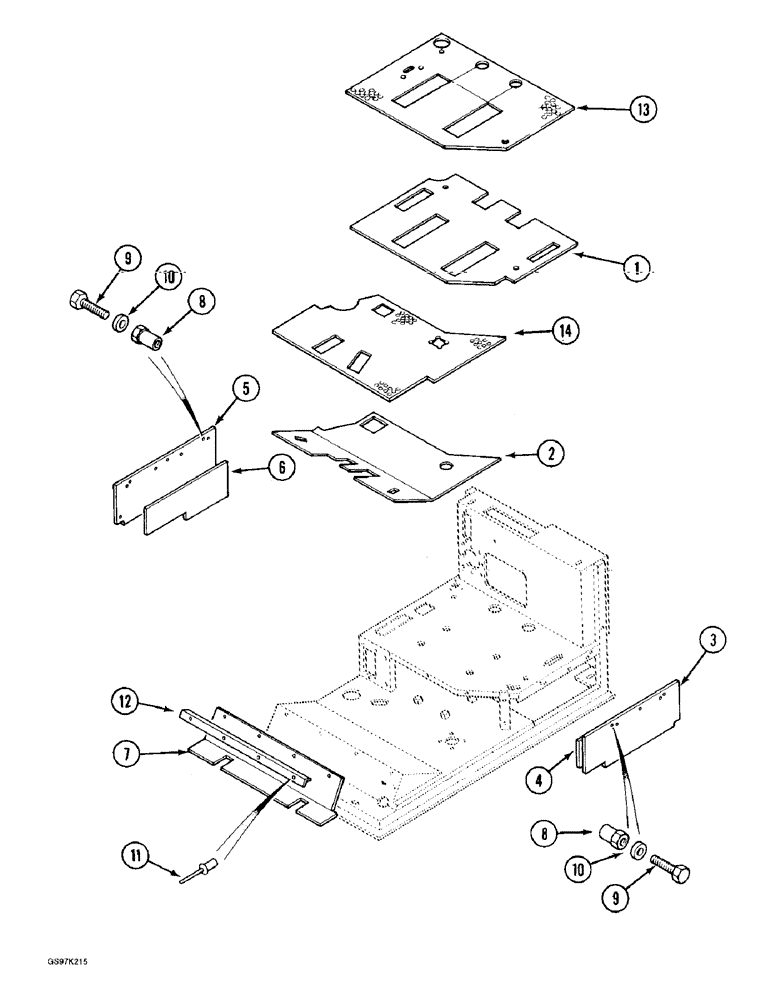 Схема запчастей Case 888 - (9D-08) - OPERATOR COMPARTMENT PANELS AND FLOORMATS (09) - CHASSIS