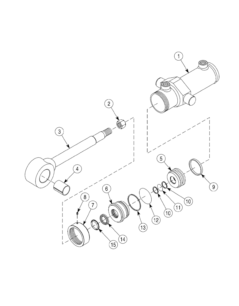 Схема запчастей Case 6030 - (08-12) - CYLINDER ASSY POWER WRENCH CLAMP (08) - HYDRAULICS