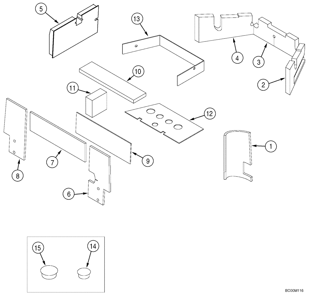 Схема запчастей Case 521D - (09-39) - CAB - INSULATION (09) - CHASSIS