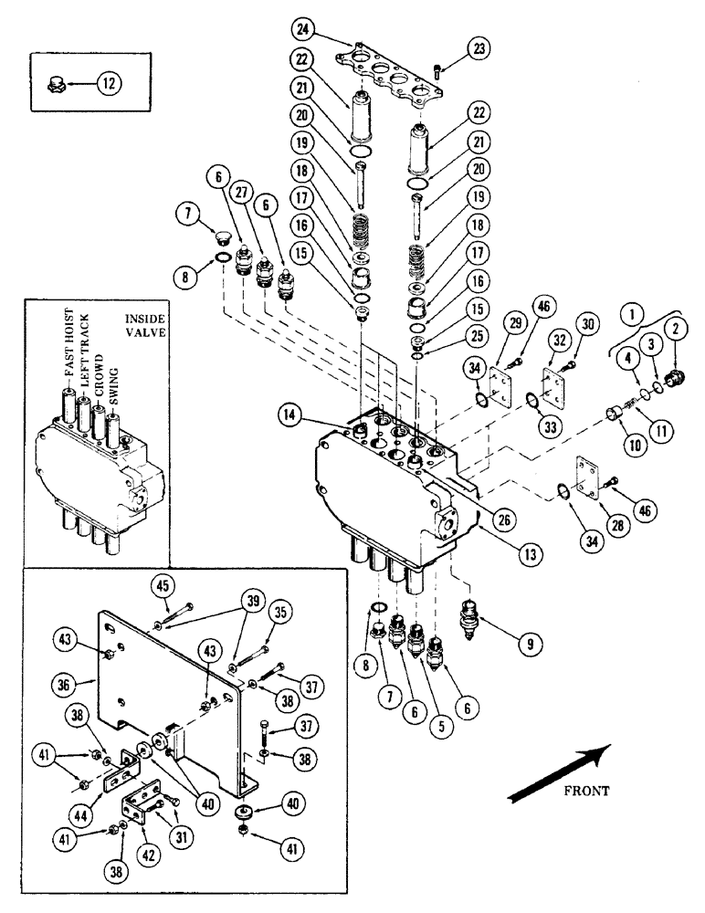 Схема запчастей Case 50 - (263A) - 4-SPOOL MAIN CONTROL VALVE (INSIDE), (USED ON UNITS WITH SN. 6280345 AND AFTER)(SN.6279926 & AFTER) (35) - HYDRAULIC SYSTEMS