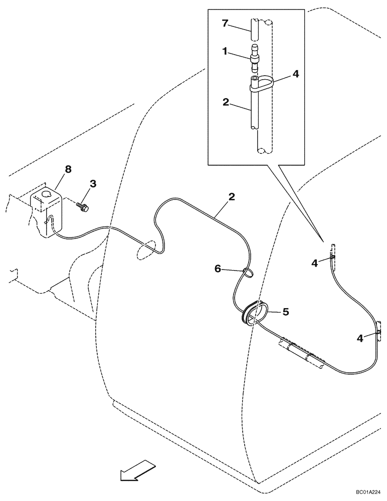 Схема запчастей Case CX290 - (04-16) - WINDSHIELD WASHER (04) - ELECTRICAL SYSTEMS