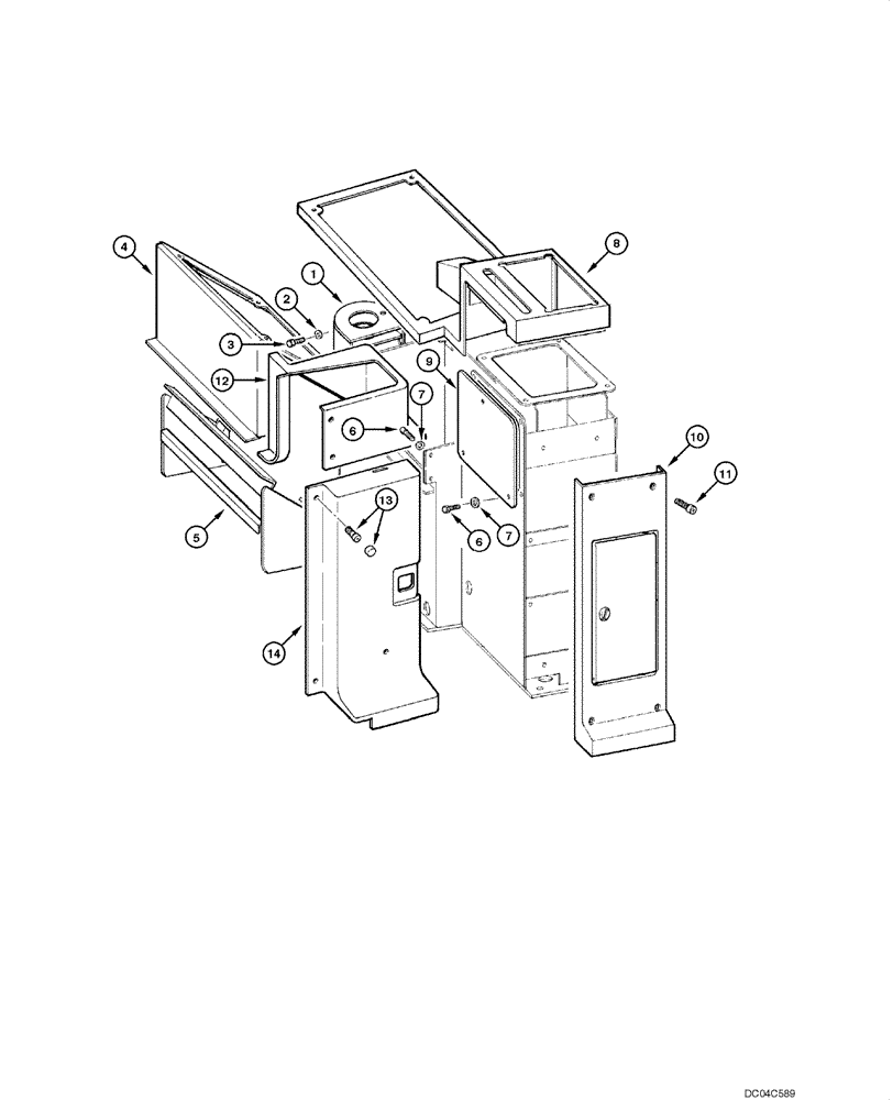 Схема запчастей Case 845 - (09.24[00]) - CONSOLE COVERS (09) - CHASSIS