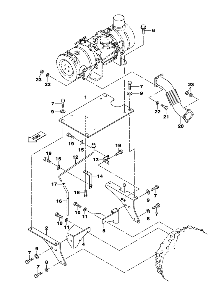 Схема запчастей Case CX300C - (02-003-00[01]) - EXHAUST (02) - ENGINE