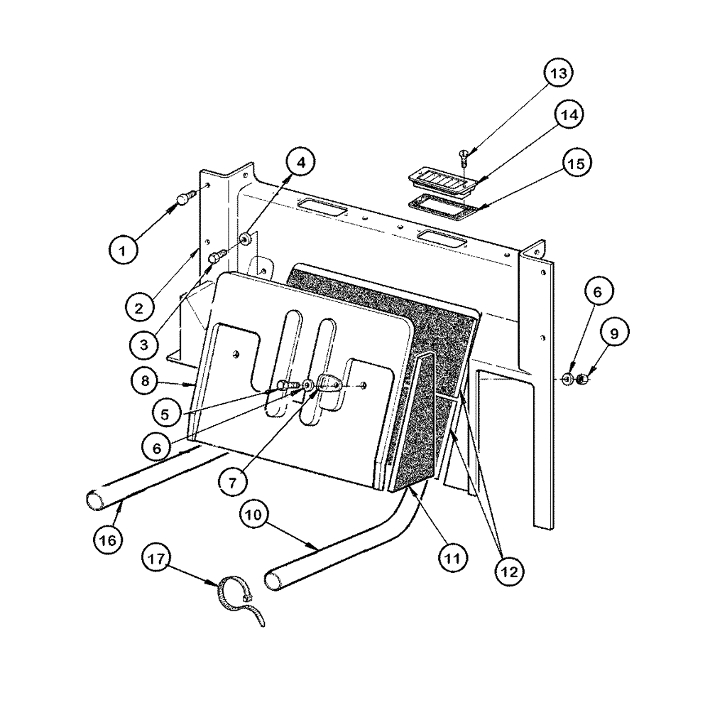 Схема запчастей Case 865 DHP - (9-076) - CAB - REAR UPHOLSTERY (09) - CHASSIS