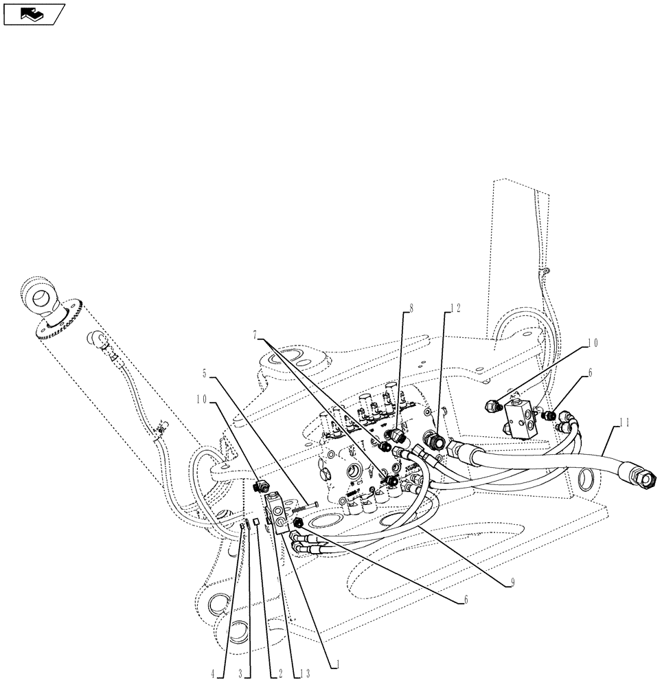 Схема запчастей Case 580SN WT - (35.732.01[04]) - HYDRAULICS - BACKHOE STABILIZER (35) - HYDRAULIC SYSTEMS