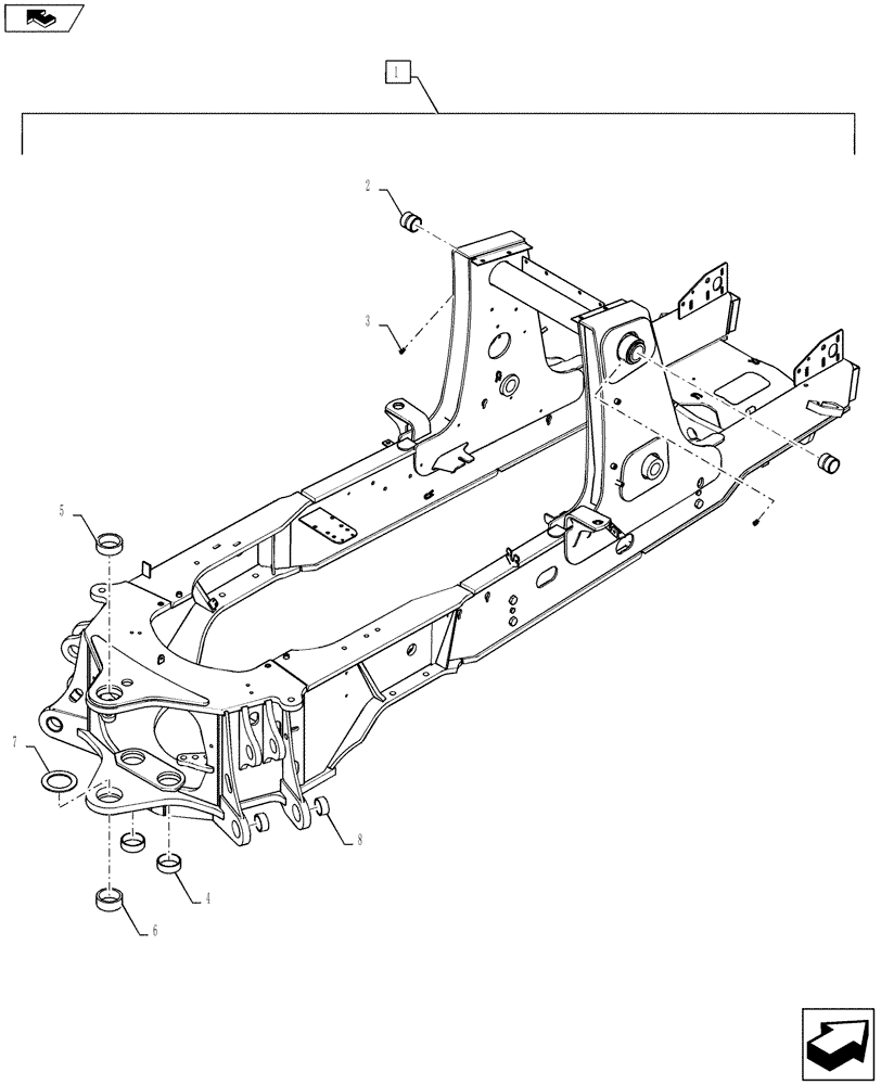 Схема запчастей Case 580SN WT - (39.100.01) - CHASSIS - FRAME BUSHINGS (580N, 580SN, 580SN WT) (39) - FRAMES AND BALLASTING