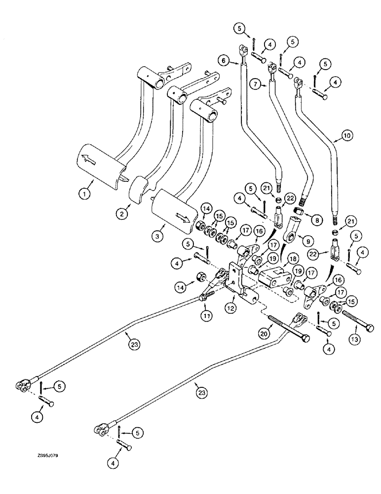 Схема запчастей Case 550E - (6-52) - TRANSMISSION CLUTCH CUTOUT LINKAGE (06) - POWER TRAIN