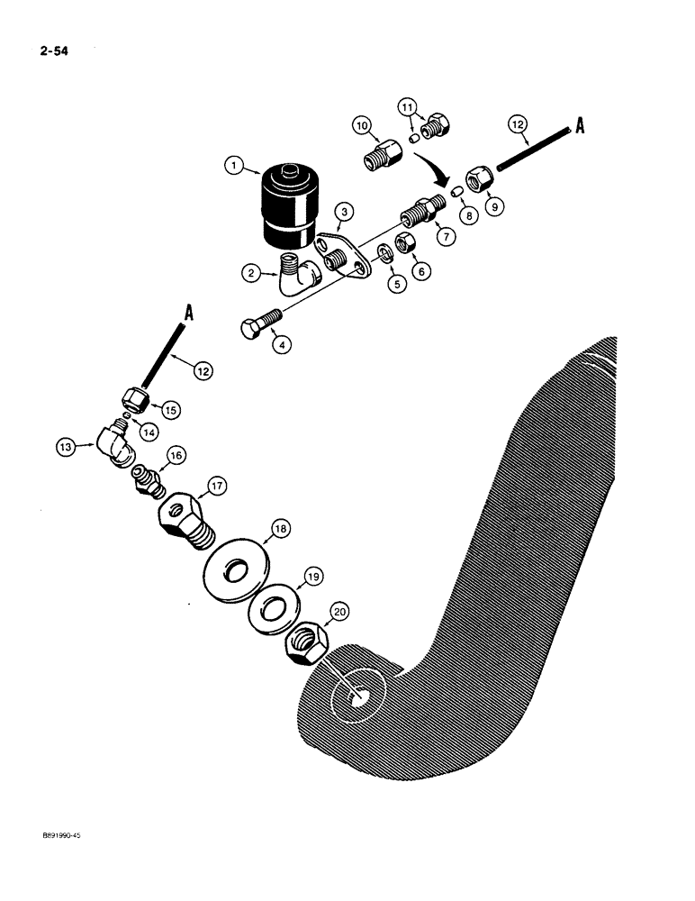 Схема запчастей Case 550 - (2-54) - AIR RESTRICTION INDICATOR, MODELS WITH A TURBOCHARGER (02) - ENGINE