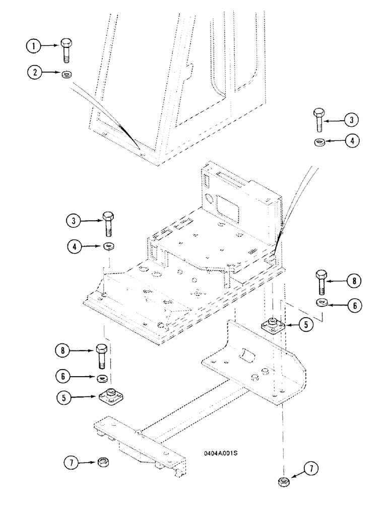 Схема запчастей Case 688C - (9D-02) - CAB FLOOR AND CAB FIXATION (05.1) - UPPERSTRUCTURE CHASSIS/ATTACHMENTS