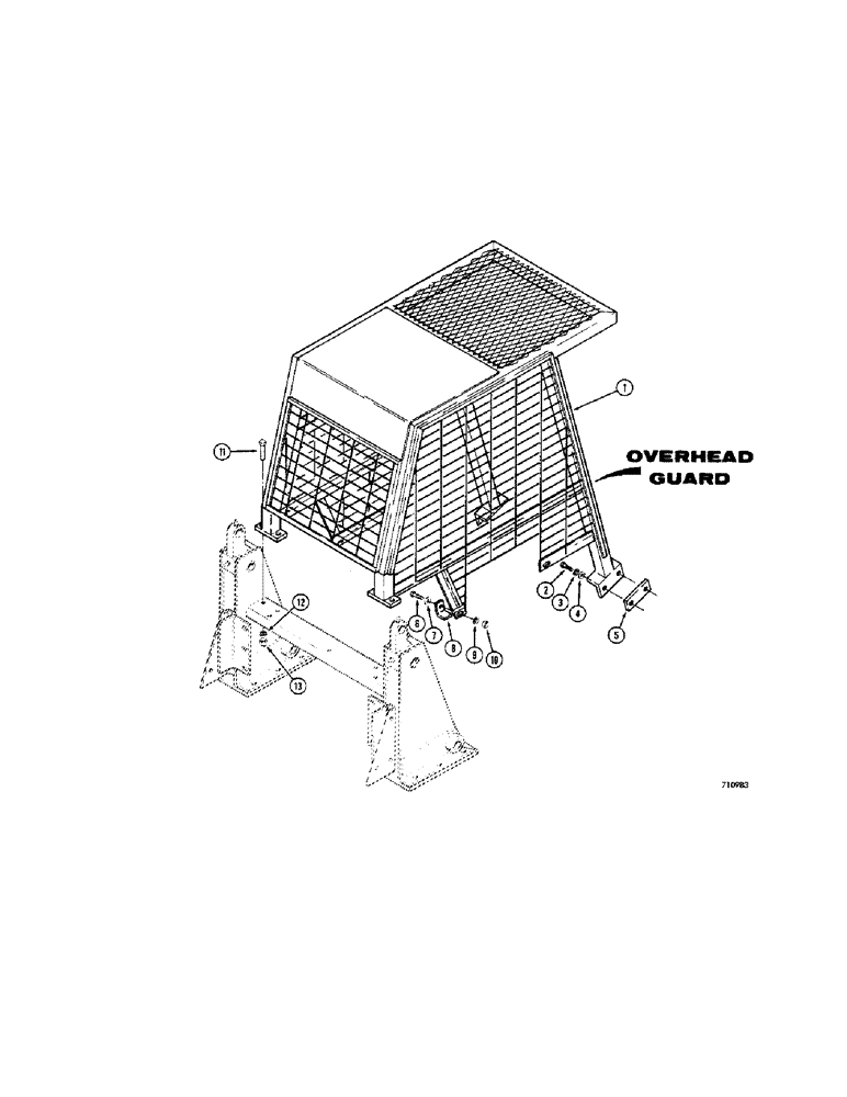 Схема запчастей Case 1530 - (096[1]) - OVERHEAD GUARD (09) - CHASSIS/ATTACHMENTS