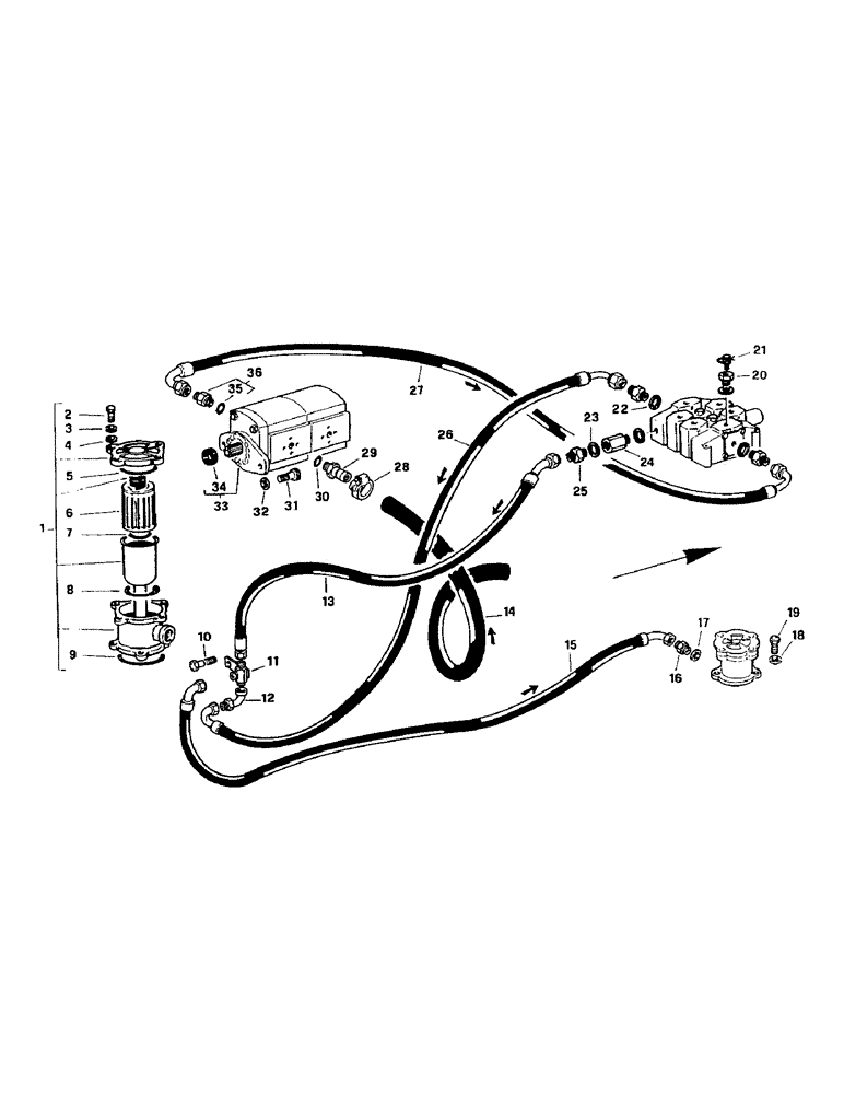 Схема запчастей Case 221B - (8-06) - HYDRAULIC CIRCUIT (LOW PRESSURE), 121B (DAH1215912-) / 221B (DAH2215913-) (08) - HYDRAULICS