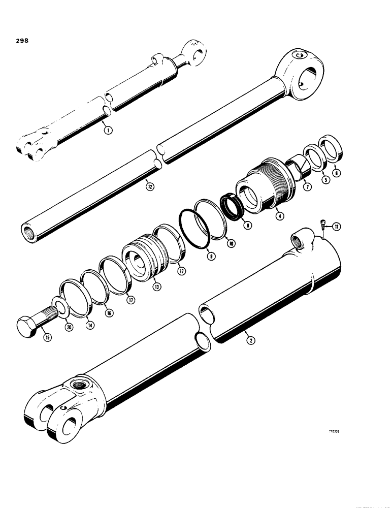 Схема запчастей Case 35 - (298) - G101177 BACKHOE BOOM CYLINDER, WITH ONE PIECE PISTON 