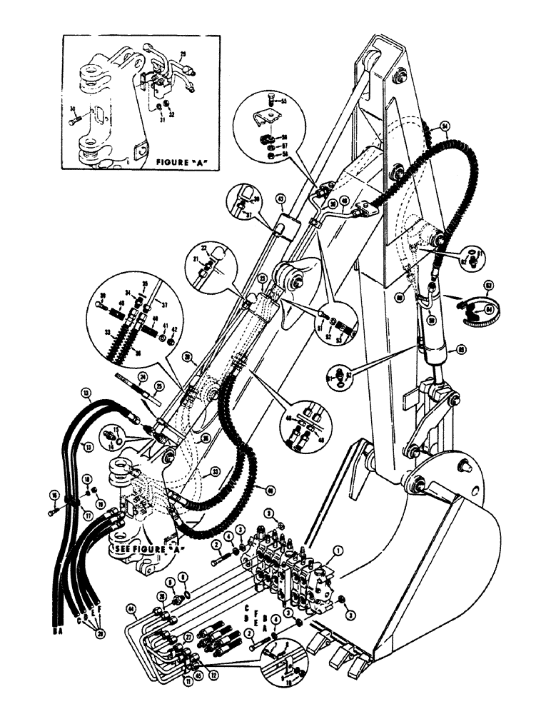 Схема запчастей Case 680CK - (150) - BACKHOE HYDRAULICS, BOOM, CROWD AND BUCKET CYLINDER HYDRAULICS (35) - HYDRAULIC SYSTEMS