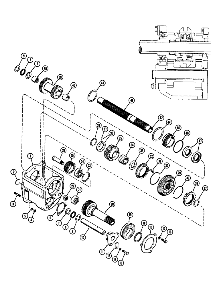 Схема запчастей Case 480CK - (090) - FOUR SPEED SHUTTLE GEAR BOX 