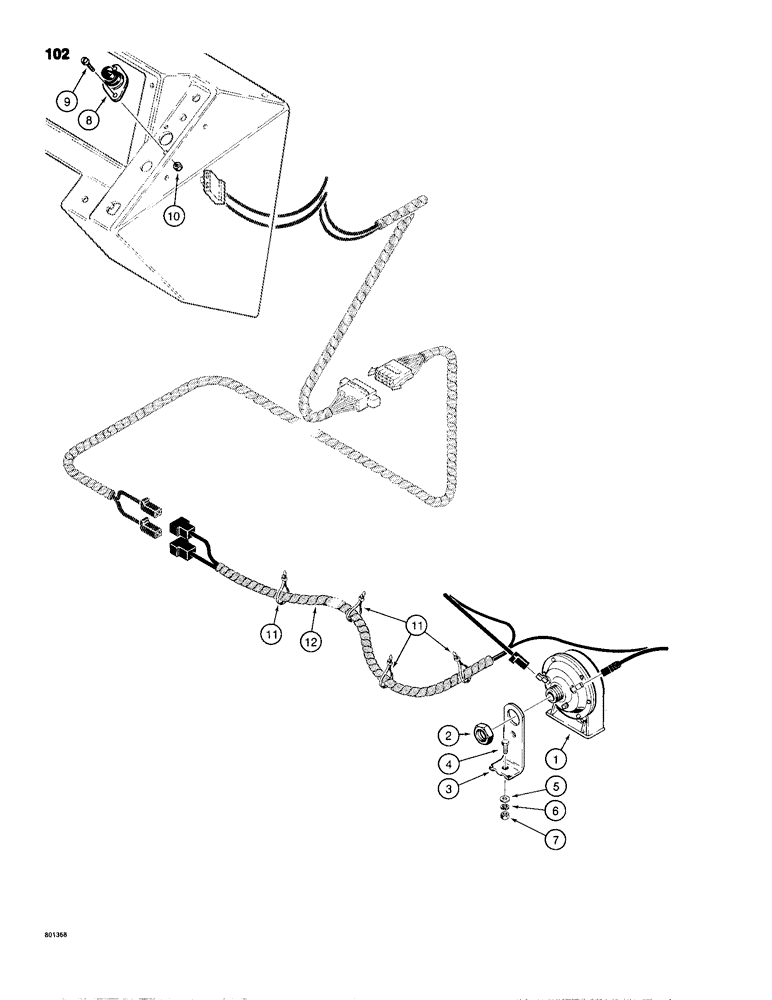 Схема запчастей Case 680H - (102) - HORN (04) - ELECTRICAL SYSTEMS