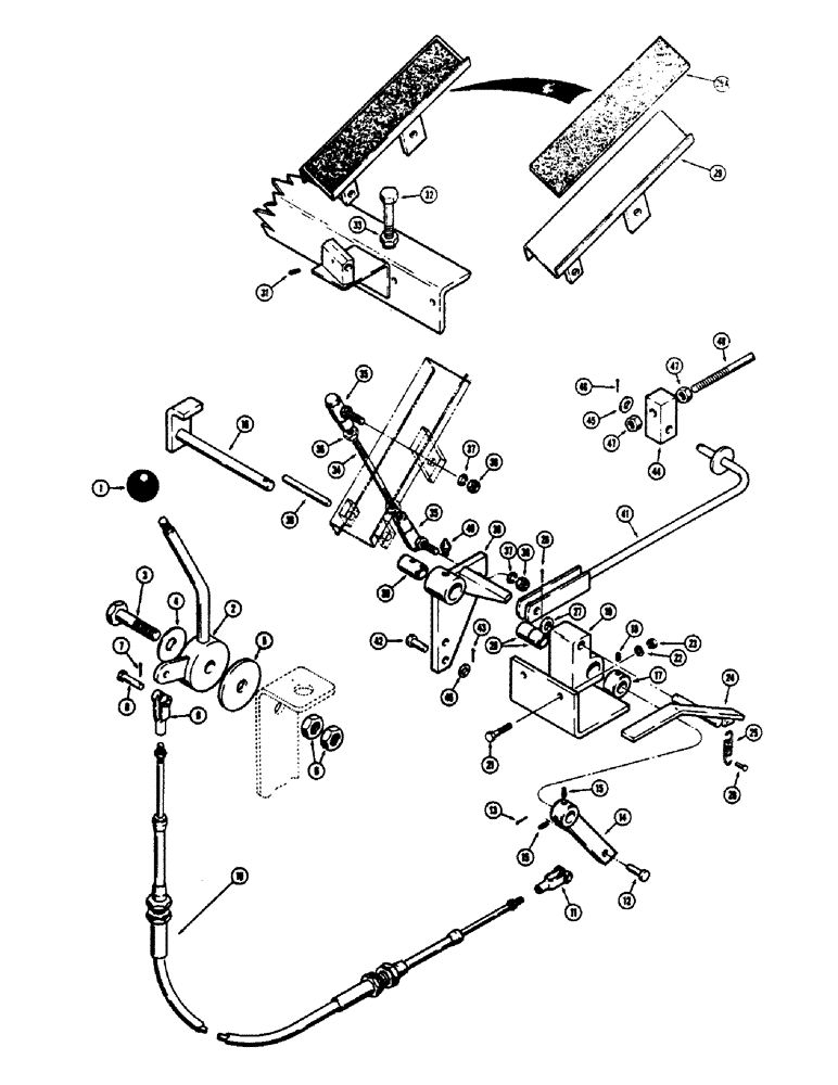 Схема запчастей Case 680CK - (055C) - THROTTLE CONTROL LINKAGE, TRACTOR S/N 9103854 TO 9103967 (10) - ENGINE