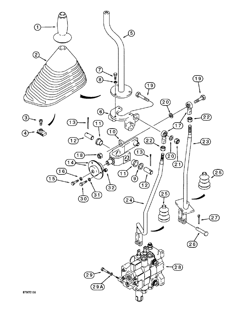 Схема запчастей Case 590SL - (9-002) - LOADER LIFT AND BUCKET CONTROLS (09) - CHASSIS/ATTACHMENTS