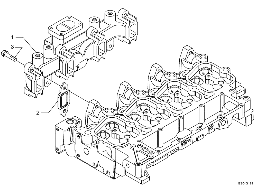 Схема запчастей Case 521D - (02-36) - MANIFOLD - EXHAUST (02) - ENGINE