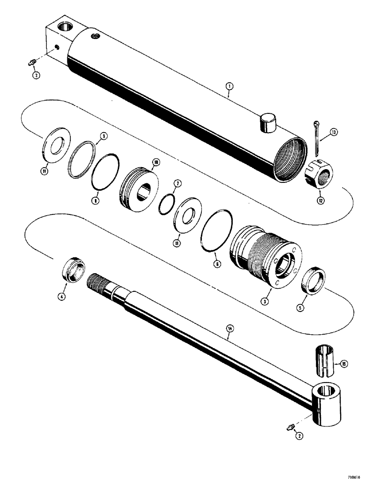 Схема запчастей Case 1500-SERIES - (140) - T40191 BUCKET CYLINDER (35) - HYDRAULIC SYSTEMS